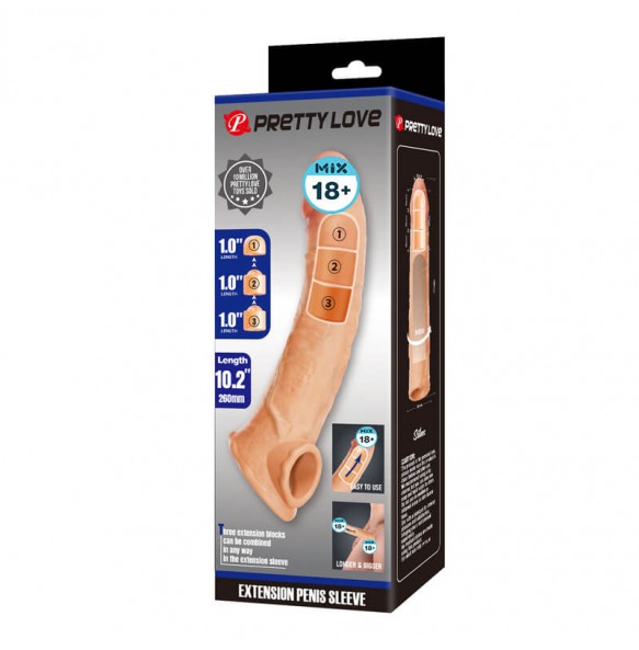 PRETTY LOVE - Celarus Extension Penis Sleeve (Skin Color)